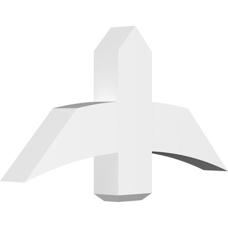 Ekena Millwork Bellingham Architectural Grade PVC Gable Bracket, 36"W x 18"H x 4"D x 6"F, 12/12 Pitch GBP036X18X0406BEL00